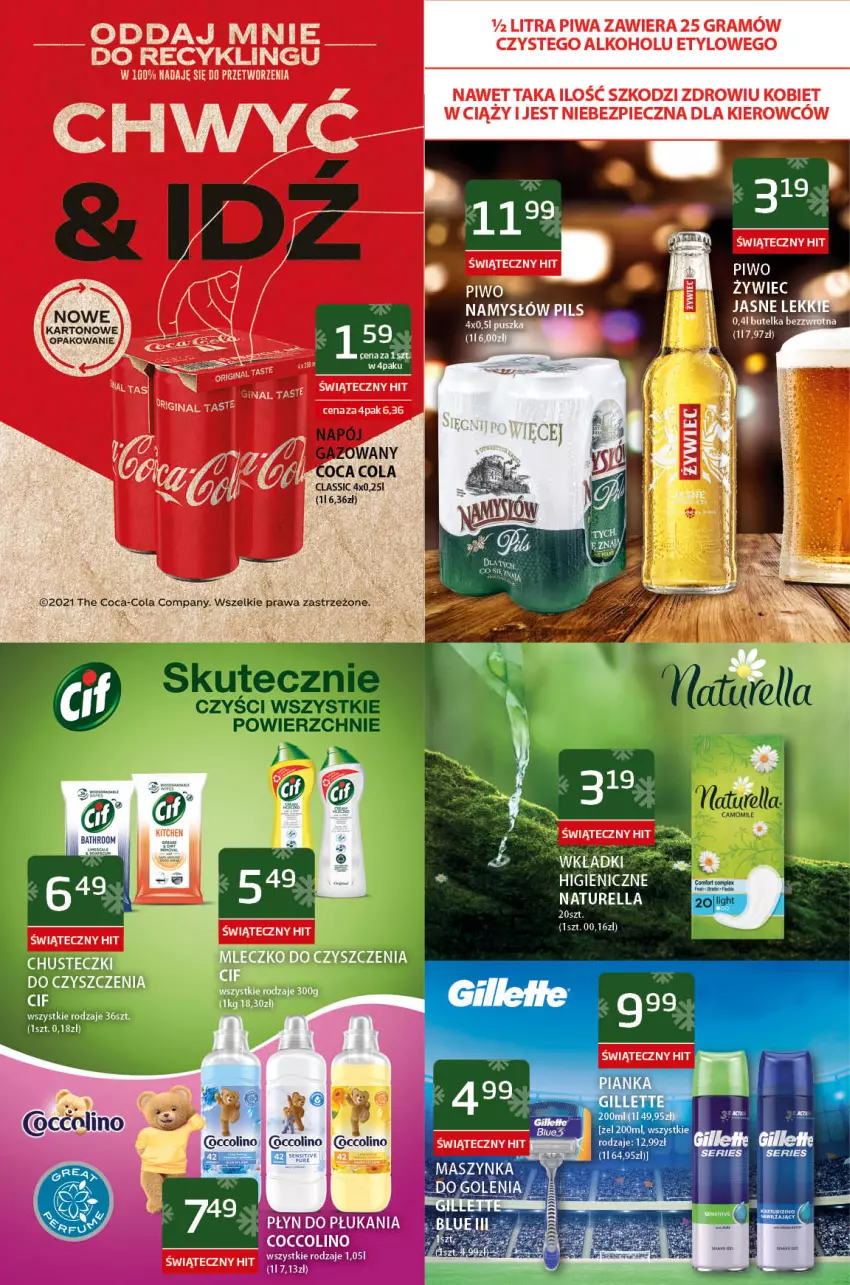 Gazetka promocyjna ABC - Gazetka - ważna 19.11 do 02.12.2021 - strona 7 - produkty: Gillette, Maszynka, Napój, Napój gazowany, Naturell, Naturella, Ser, Szynka