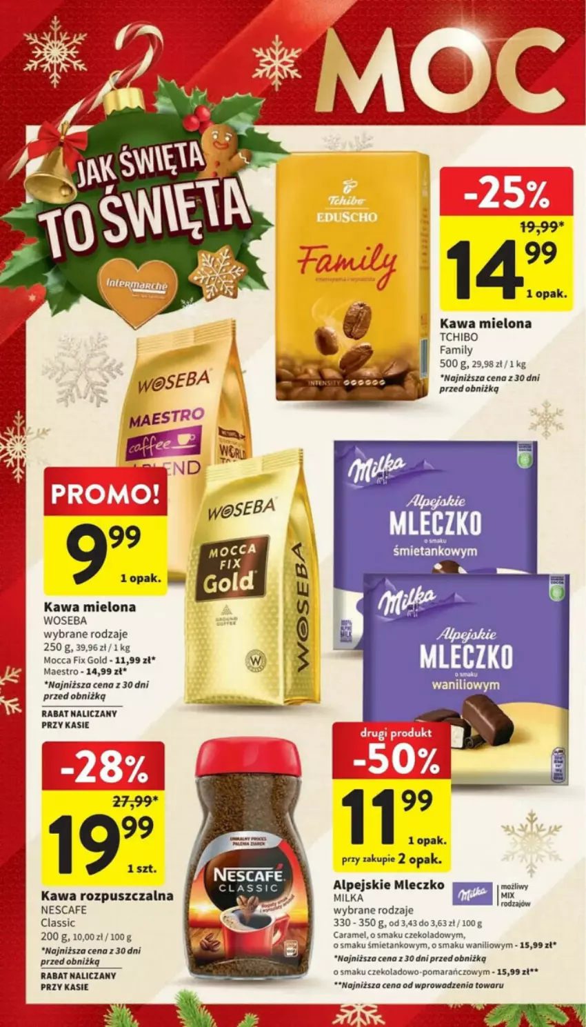 Gazetka promocyjna Intermarche - ważna 19.12 do 23.12.2023 - strona 10 - produkty: Fa, Kawa, Kawa mielona, Kawa rozpuszczalna, Milka, Mleczko, Mocca Fix Gold, Tchibo, Tchibo Family, Woseba