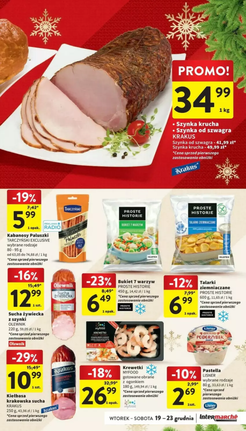 Gazetka promocyjna Intermarche - ważna 19.12 do 23.12.2023 - strona 25 - produkty: Bukiet, Fa, Kabanos, Kiełbasa, Koc, Krakus, Krewetki, Olewnik, Pastella, Tarczyński