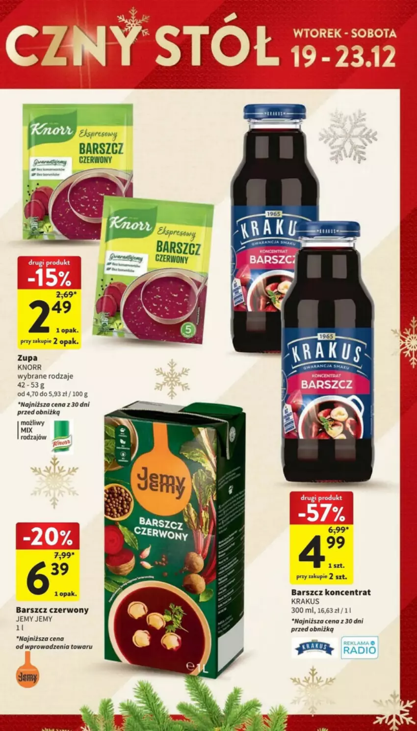 Gazetka promocyjna Intermarche - ważna 19.12 do 23.12.2023 - strona 46 - produkty: Knorr, Krakus, Zupa