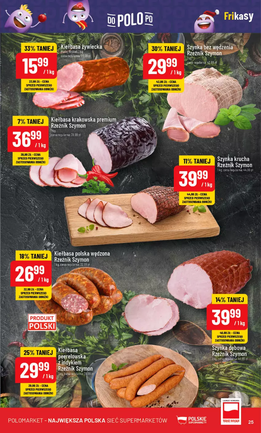 Gazetka promocyjna PoloMarket - Gazetka pomocyjna - ważna 29.11 do 05.12.2023 - strona 25 - produkty: Kiełbasa, Kiełbasa krakowska, Szynka