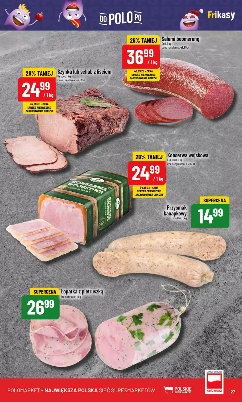 Gazetka promocyjna PoloMarket - Gazetka pomocyjna - ważna 29.11 do 05.12.2023 - strona 27 - produkty: Bell, Pekpol, Salami, Ser, Szynka