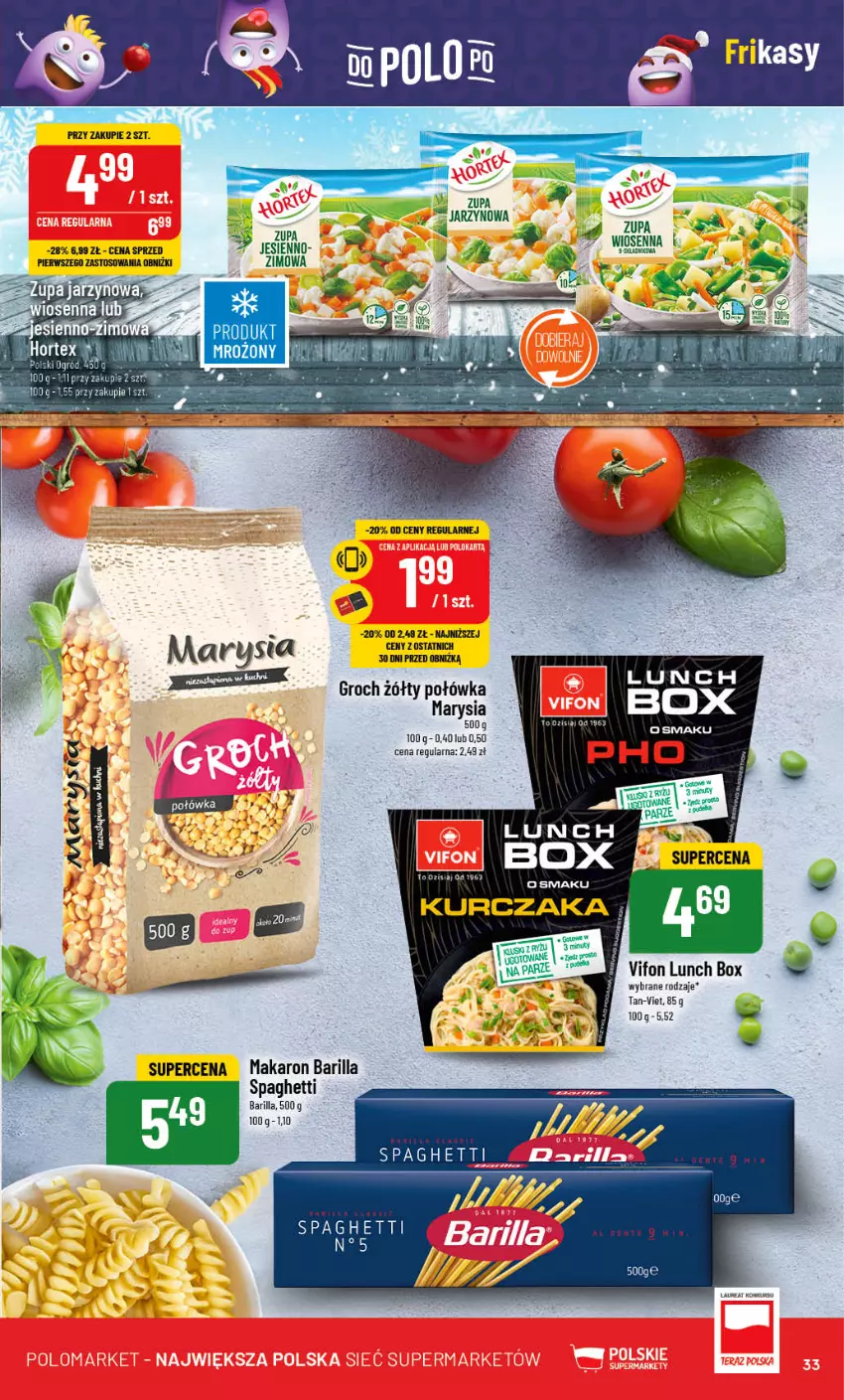 Gazetka promocyjna PoloMarket - Gazetka pomocyjna - ważna 29.11 do 05.12.2023 - strona 33 - produkty: Barilla, Groch, Kurczak, Lunch box, Makaron, Spaghetti, Zupa