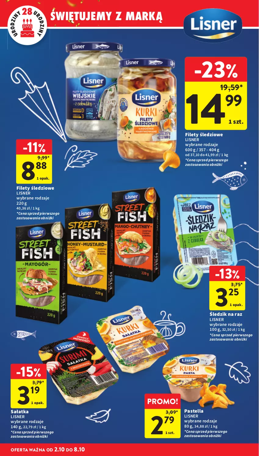 Gazetka promocyjna Intermarche - Gazetka promocyjna - ważna 02.10 do 08.10.2025 - strona 12 - produkty: Lisner, Pastella, Sałat, Sałatka