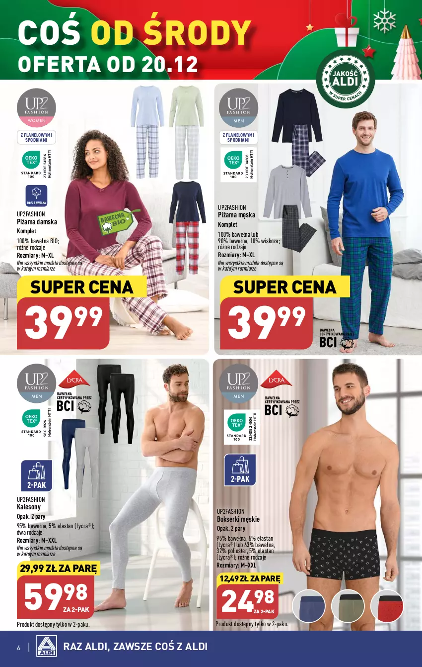 Gazetka promocyjna Aldi - Artykuły przemysłowe i tekstylia - ważna 20.12 do 23.12.2023 - strona 6 - produkty: Bokserki, Fa, Kalesony, Piżama, Ser, Sony, Wełna