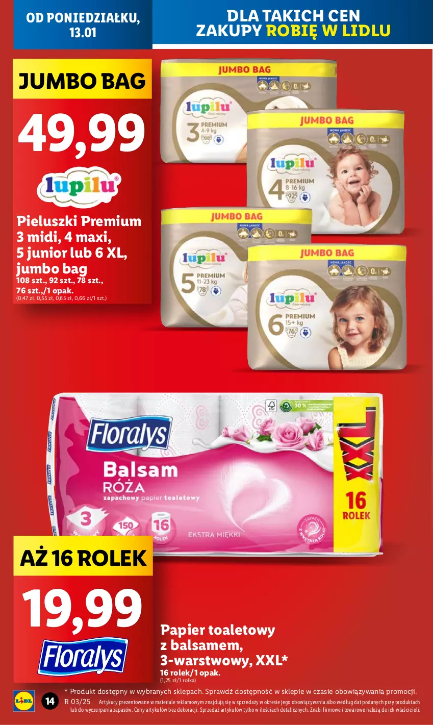 Gazetka promocyjna Lidl - GAZETKA - ważna 13.01 do 15.01.2025 - strona 14 - produkty: O Bag, Papier, Papier toaletowy