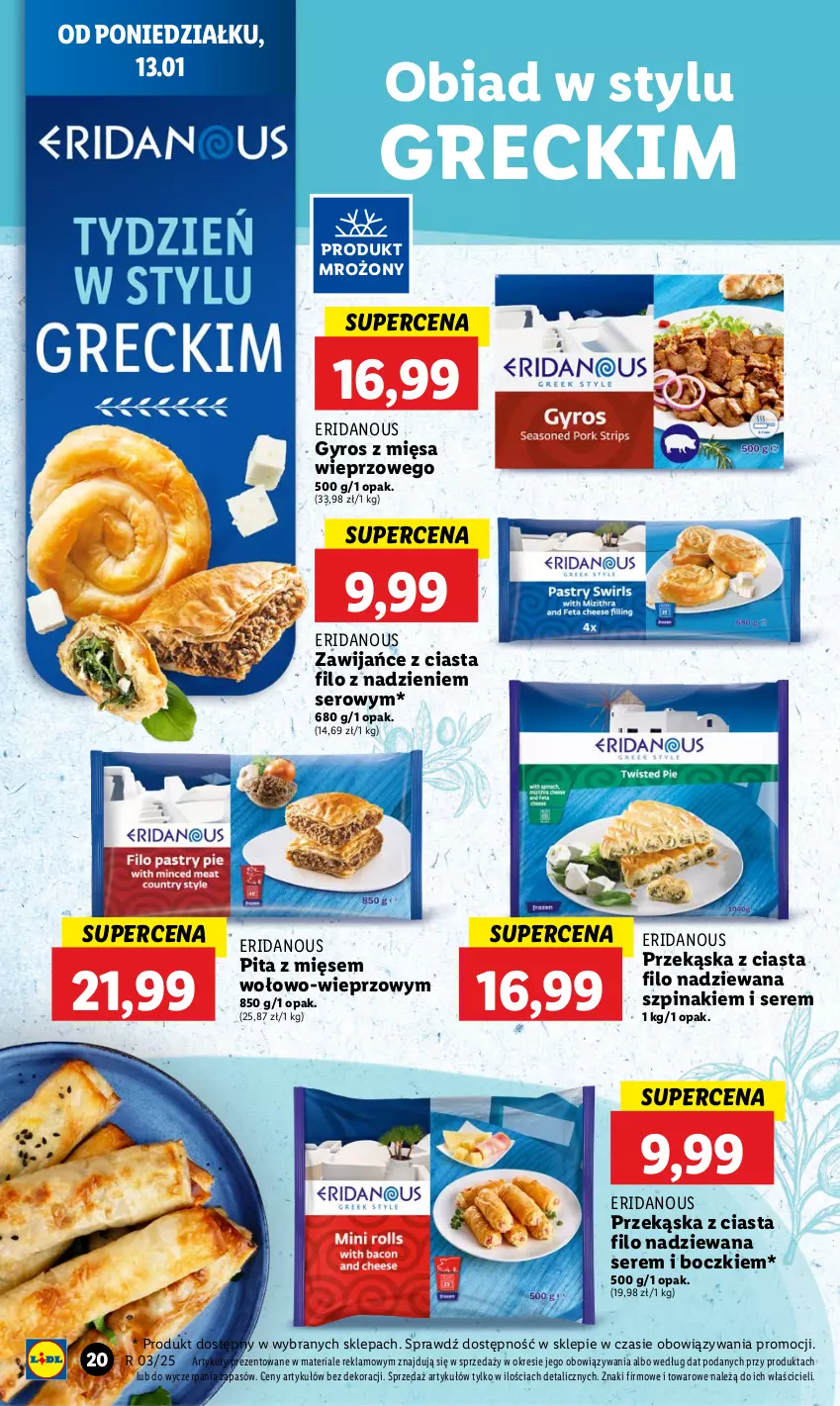 Gazetka promocyjna Lidl - GAZETKA - ważna 13.01 do 15.01.2025 - strona 24 - produkty: Gyros, Ser, Szpinak