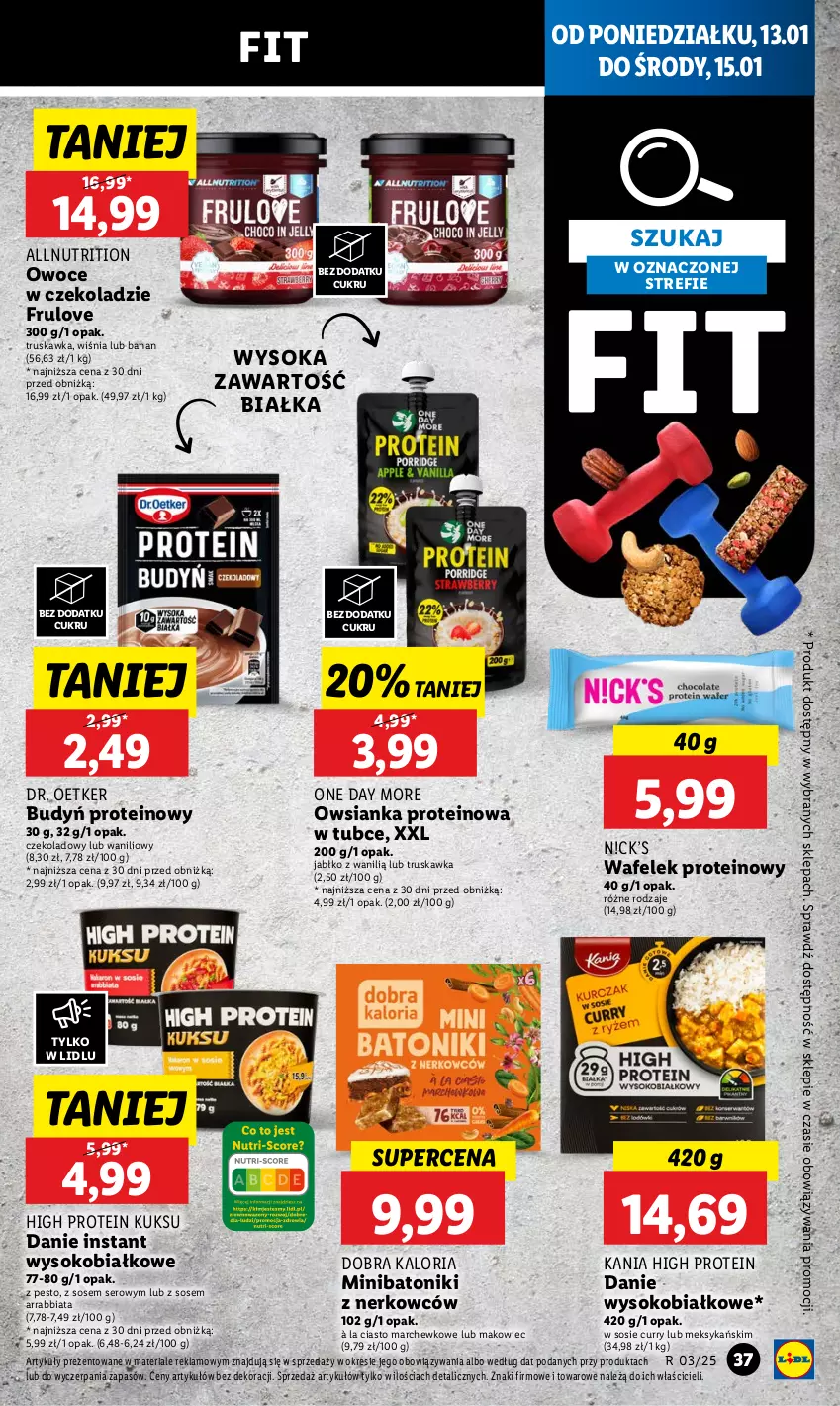 Gazetka promocyjna Lidl - GAZETKA - ważna 13.01 do 15.01.2025 - strona 41 - produkty: Baton, Budyń, Dr. Oetker, Makowiec, Owoce, Owsianka, Pesto, Ser, Sok, Sos, Tonik, Wafelek