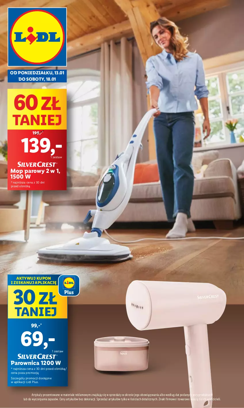 Gazetka promocyjna Lidl - GAZETKA - ważna 13.01 do 15.01.2025 - strona 64 - produkty: Mop, Mop parowy, Parownica