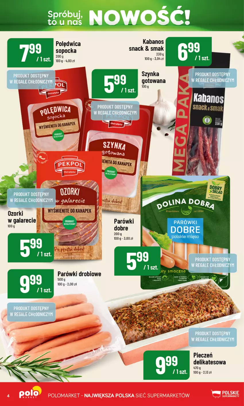 Gazetka promocyjna PoloMarket - Katalog Nowości - ważna 11.09 do 10.10.2026 - strona 4 - produkty: Gala, Kabanos, Parówki, Piec, Polędwica, Szynka