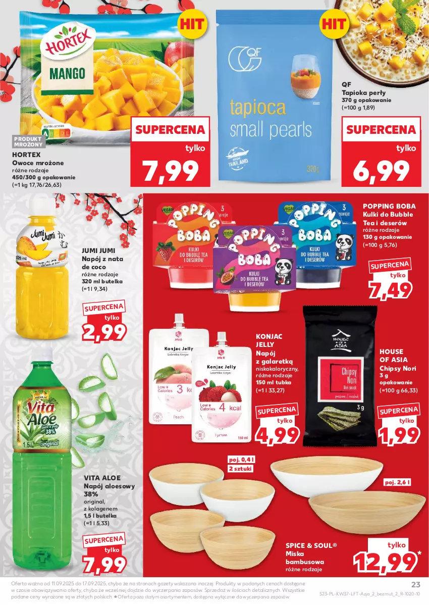 Gazetka promocyjna Kaufland - Gazetka tygodnia - ważna 11.09 do 17.09.2025 - strona 23 - produkty: Chipsy, Deser, Gala, Gin, Hortex, House of Asia, Kolagen, Miska, Napój, Owoce, Ser