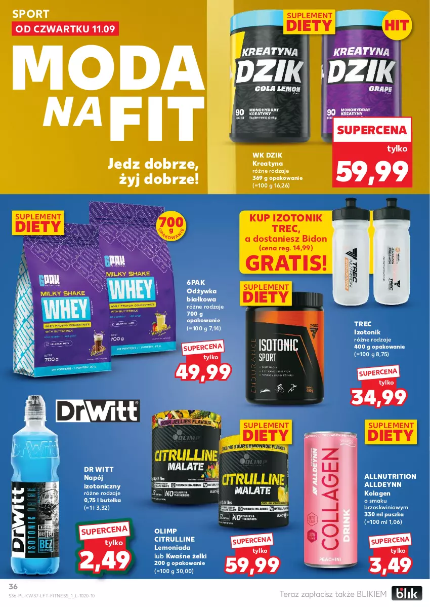 Gazetka promocyjna Kaufland - Gazetka tygodnia - ważna 11.09 do 17.09.2025 - strona 36 - produkty: Gra, Kolagen, Lemoniada, Moda, Napój, Napój izotoniczny, Odżywka, Por, Sport, Suplement diety, Tera, Tonik