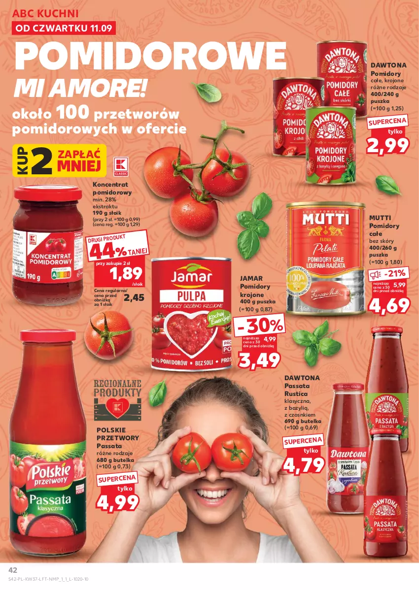 Gazetka promocyjna Kaufland - Gazetka tygodnia - ważna 11.09 do 17.09.2025 - strona 42 - produkty: Bazyl, Dawtona, Koncentrat pomidorowy, Pomidory, Pomidory krojone, Rust