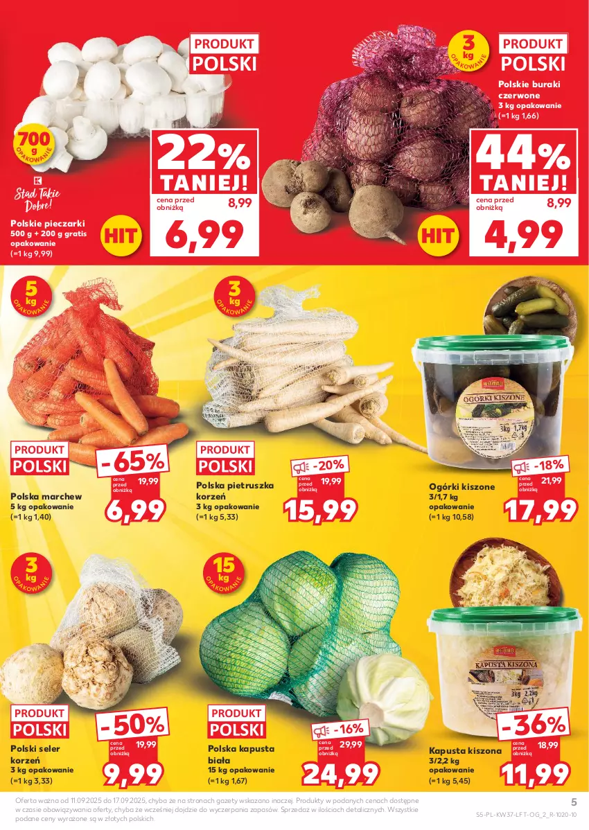 Gazetka promocyjna Kaufland - Gazetka tygodnia - ważna 11.09 do 17.09.2025 - strona 5 - produkty: Buraki, Gra, Piec, Pietruszka, Seler korzeń