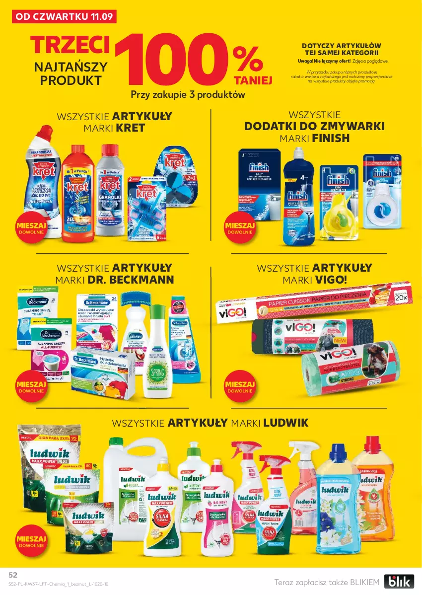 Gazetka promocyjna Kaufland - Gazetka tygodnia - ważna 11.09 do 17.09.2025 - strona 52 - produkty: Finish, Kret, Ludwik, Por, Tera, Waga, Zmywarki