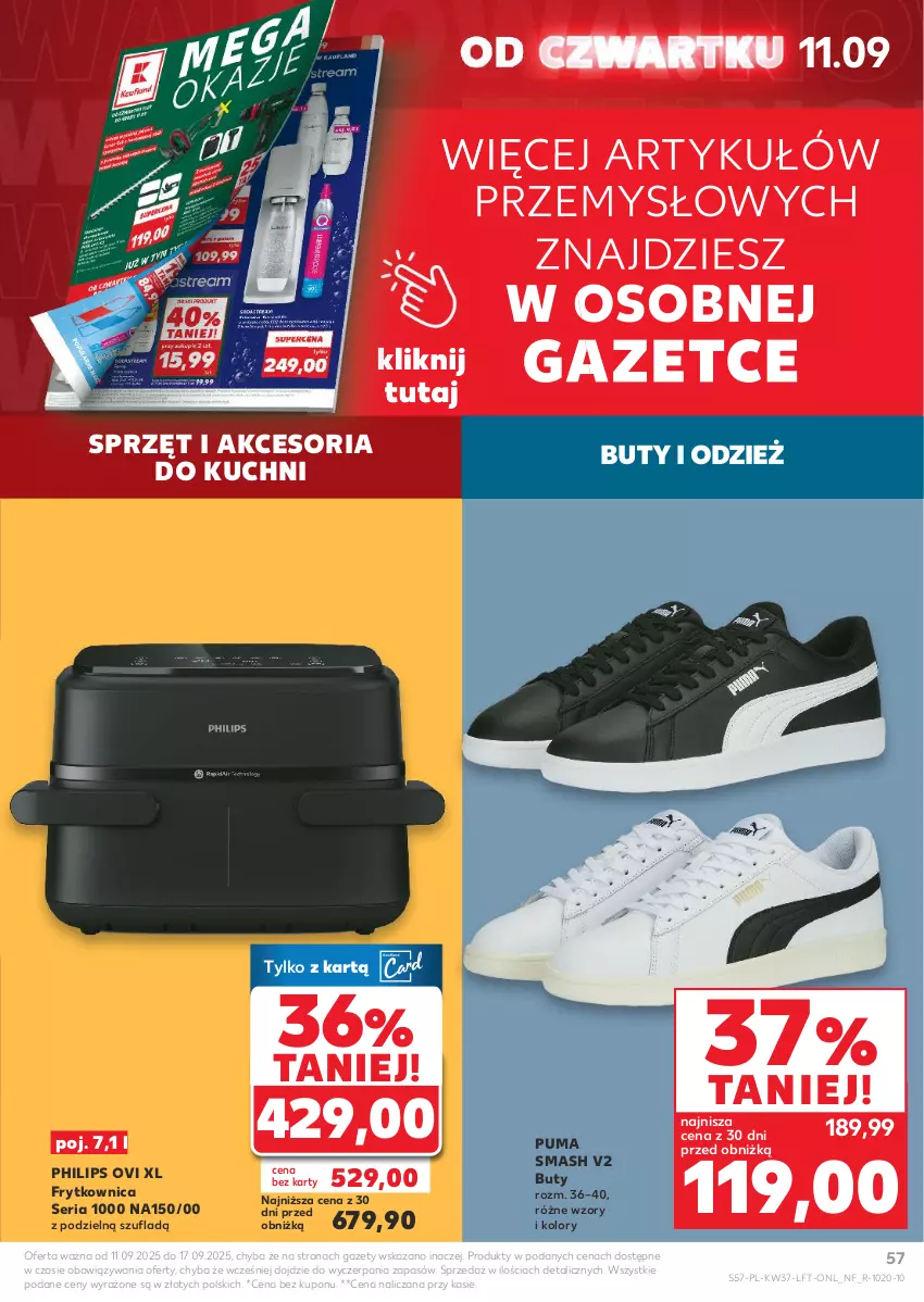 Gazetka promocyjna Kaufland - Gazetka tygodnia - ważna 11.09 do 17.09.2025 - strona 57 - produkty: Buty, Philips, Puma, Ser