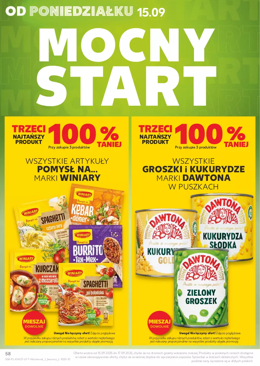 Gazetka promocyjna Kaufland - Gazetka tygodnia - ważna 11.09 do 17.09.2025 - strona 58 - produkty: Dawtona, Por, Waga, Winiary