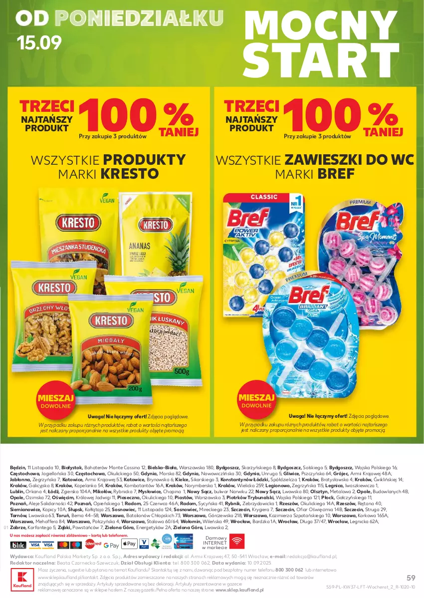 Gazetka promocyjna Kaufland - Gazetka tygodnia - ważna 11.09 do 17.09.2025 - strona 59 - produkty: Bref, Dres, Fa, Lion, Monte, Orka, Piast, Por, Sos, Telefon, Top, Waga, Zawieszki