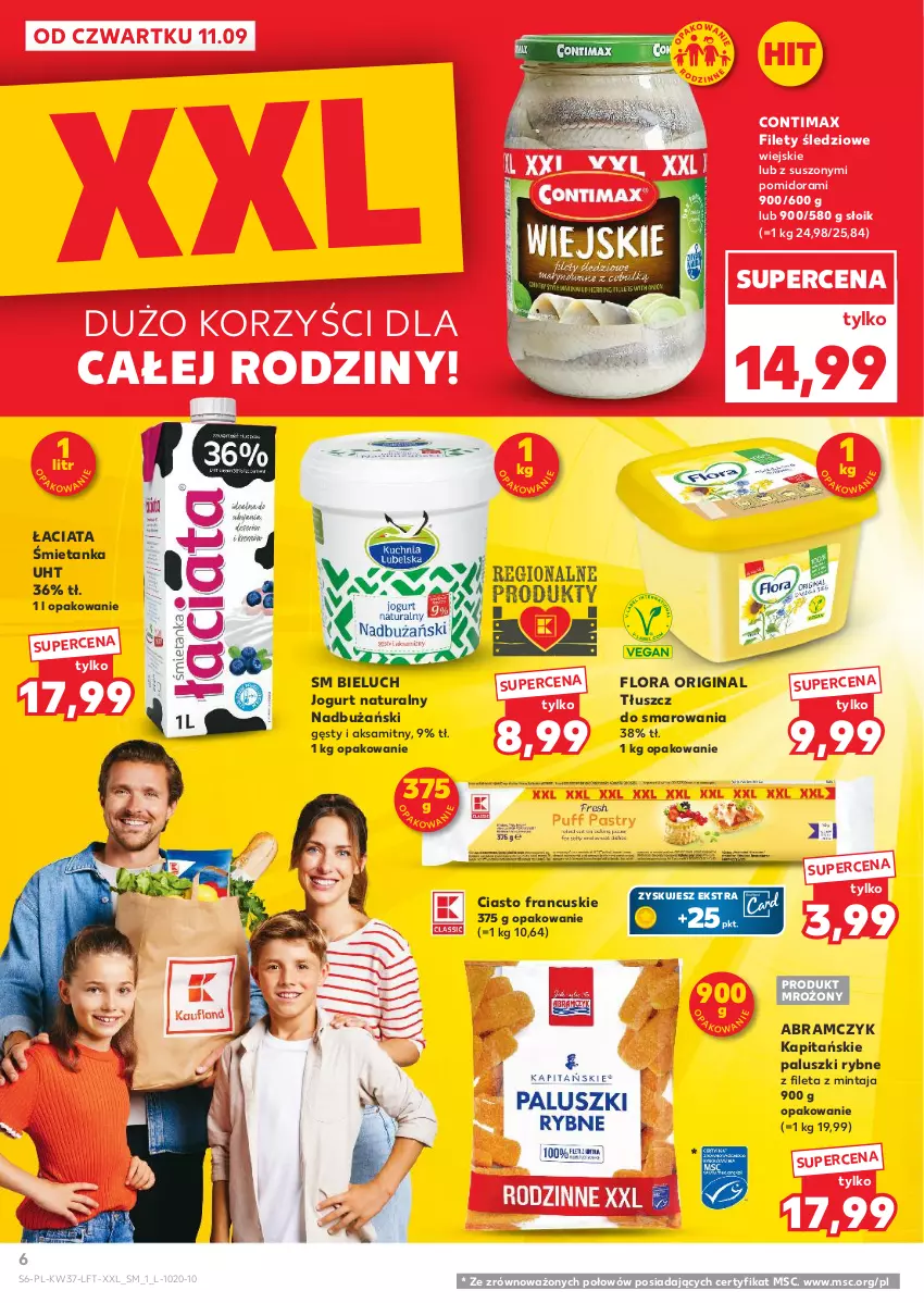 Gazetka promocyjna Kaufland - Gazetka tygodnia - ważna 11.09 do 17.09.2025 - strona 6 - produkty: Aksam, Bieluch, Ciasto francuskie, Flora, Gin, Jogurt, Jogurt naturalny, Mintaj, Paluszki rybne