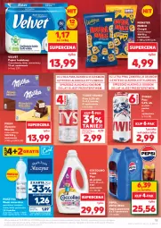 Gazetka promocyjna Kaufland - Gazetka tygodnia - Gazetka - ważna od 17.09 do 17.09.2025 - strona 15 - produkty: Piwa, Piwo, Płyn do prania, Rum, Mus, Gra, Coccolino, Papier, Tyskie, Chrupki, Papier toaletowy, Velvet, Pepsi, Mleczko, Napój gazowany, Szyna, Woda mineralna, Monster Munch, Woda, Napój, Milka