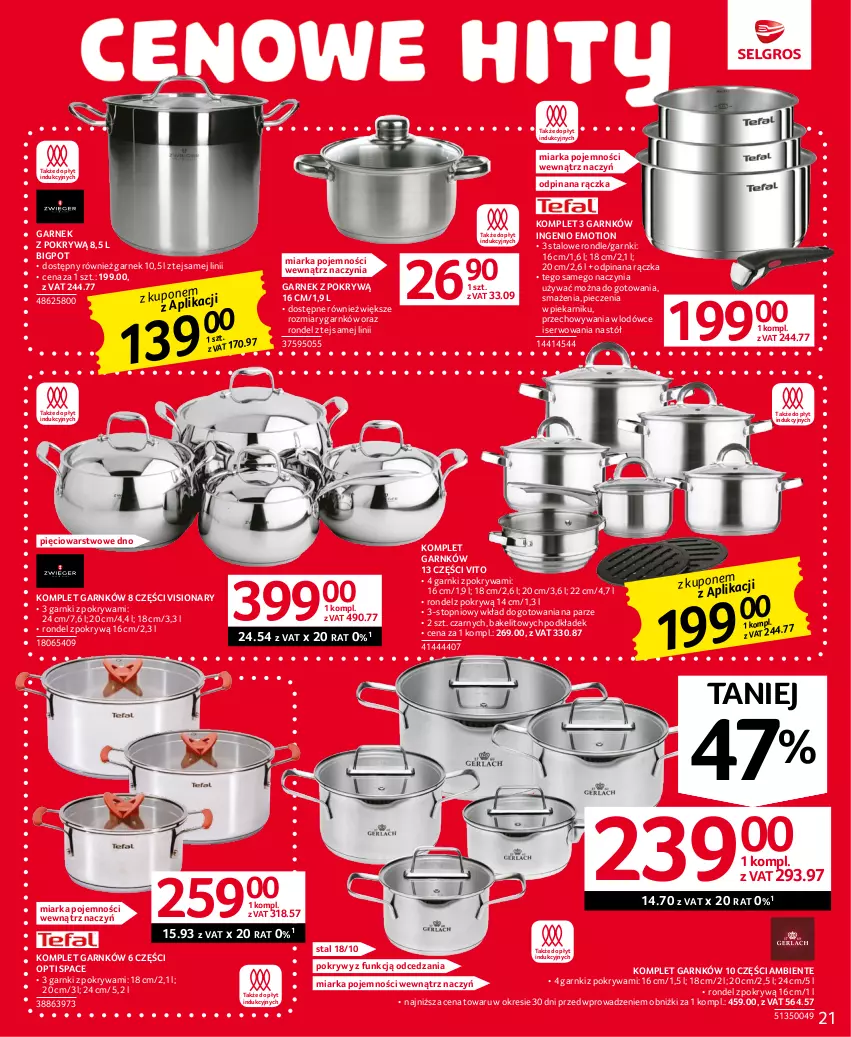 Gazetka promocyjna Selgros - Oferta przemysłowa - ważna 15.06 do 28.06.2023 - strona 21 - produkty: Garnek, Garnek z pokrywą, Miarka, Piec, Piekarnik, Podkład, Pokrywa, Rondel, Ser, Stół, Top