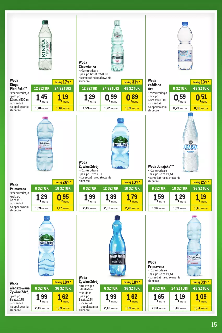 Gazetka promocyjna Makro - Kupujesz więcej płacisz mniej - oferta z alkoholem - ważna 20.02 do 18.03.2024 - strona 15 - produkty: Cisowianka, LANA, Mus, Prima, Primavera, Woda, Woda niegazowana