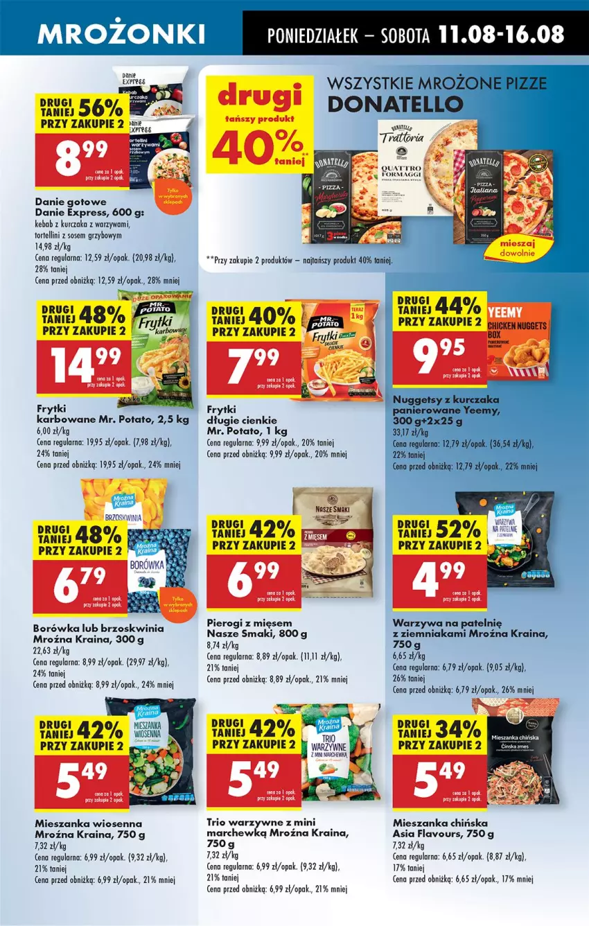 Gazetka promocyjna Biedronka - Od Poniedziałku - ważna 11.08 do 16.08.2025 - strona 39 - produkty: Borówka, Danie gotowe, Frytki, Kebab, Kebab z kurczaka, Kurczak, Pierogi, Pizza, Sos, Warzywa