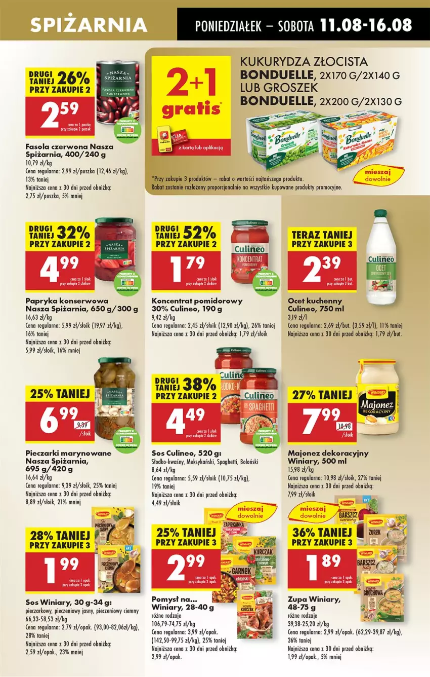Gazetka promocyjna Biedronka - Od Poniedziałku - ważna 11.08 do 16.08.2025 - strona 41 - produkty: Bonduelle, Dell, Fa, Fasola, Groszek, Koncentrat pomidorowy, Kukurydza, Leon, Majonez, Ocet, Papryka, Piec, Por, Ser, Sok, Sos, Spaghetti, Tera, Winiary, Zupa