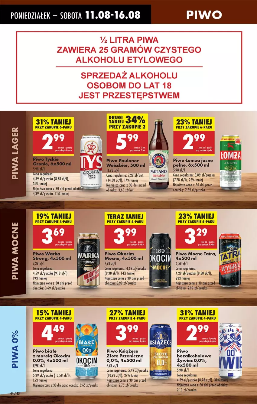 Gazetka promocyjna Biedronka - Od Poniedziałku - ważna 11.08 do 16.08.2025 - strona 50 - produkty: Fa, Koc, Okocim, Piwa, Piwo, Tatra, Tera, Warka