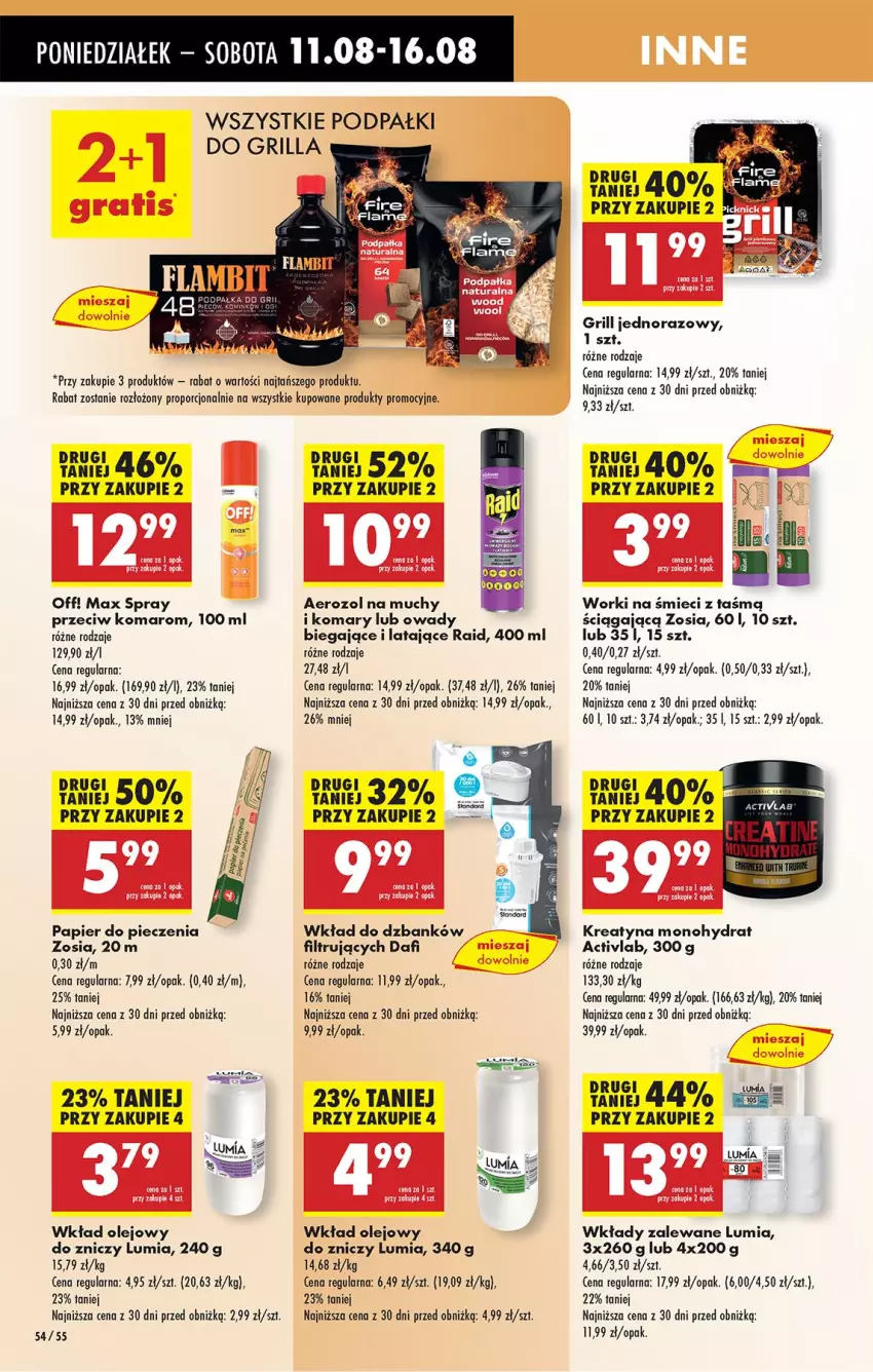 Gazetka promocyjna Biedronka - Od Poniedziałku - ważna 11.08 do 16.08.2025 - strona 60 - produkty: Fa, Grill, Olej, Papier, Papier do pieczenia, Piec, Por, Ser, Wkład olejowy, Worki na śmiec, Worki na śmieci, Znicz