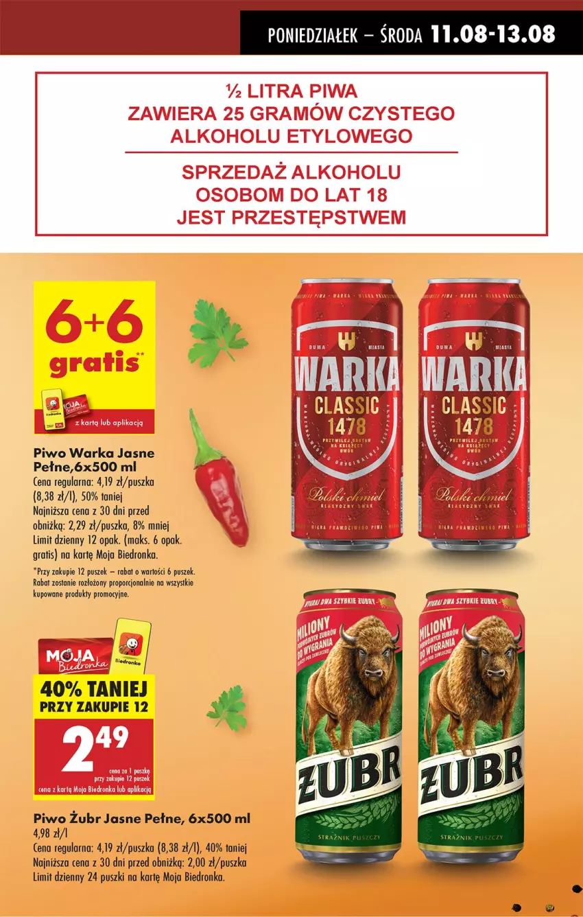Gazetka promocyjna Biedronka - Od Poniedziałku - ważna 11.08 do 16.08.2025 - strona 7 - produkty: Gra, Piwo, Por, Warka