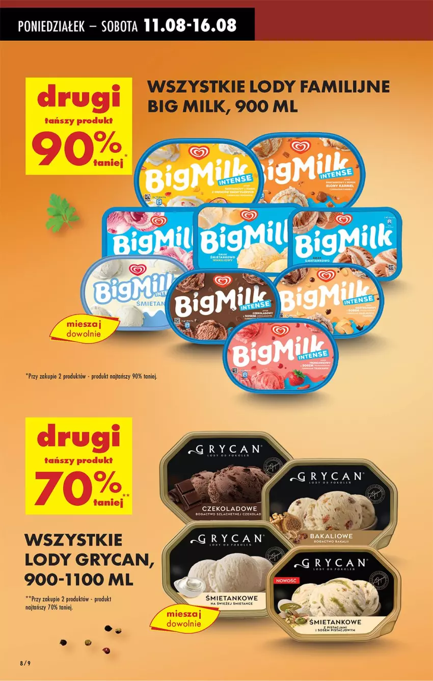 Gazetka promocyjna Biedronka - Od Poniedziałku - ważna 11.08 do 16.08.2025 - strona 8 - produkty: Big Milk, Fa, Gry, Lody, Ser, Sos