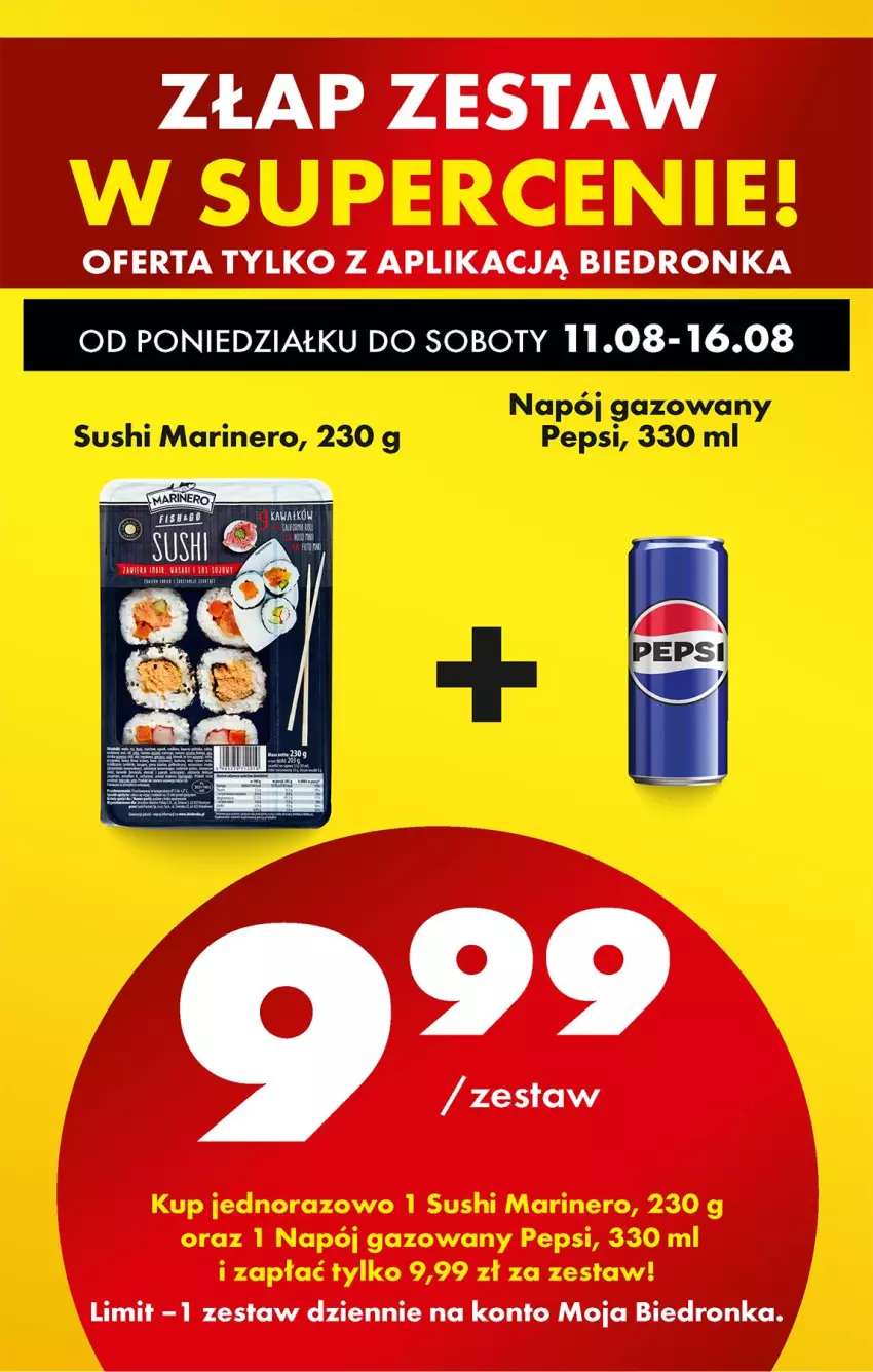 Gazetka promocyjna Biedronka - Od Poniedziałku - ważna 11.08 do 16.08.2025 - strona 80 - produkty: Napój, Napój gazowany, Pepsi, Sushi