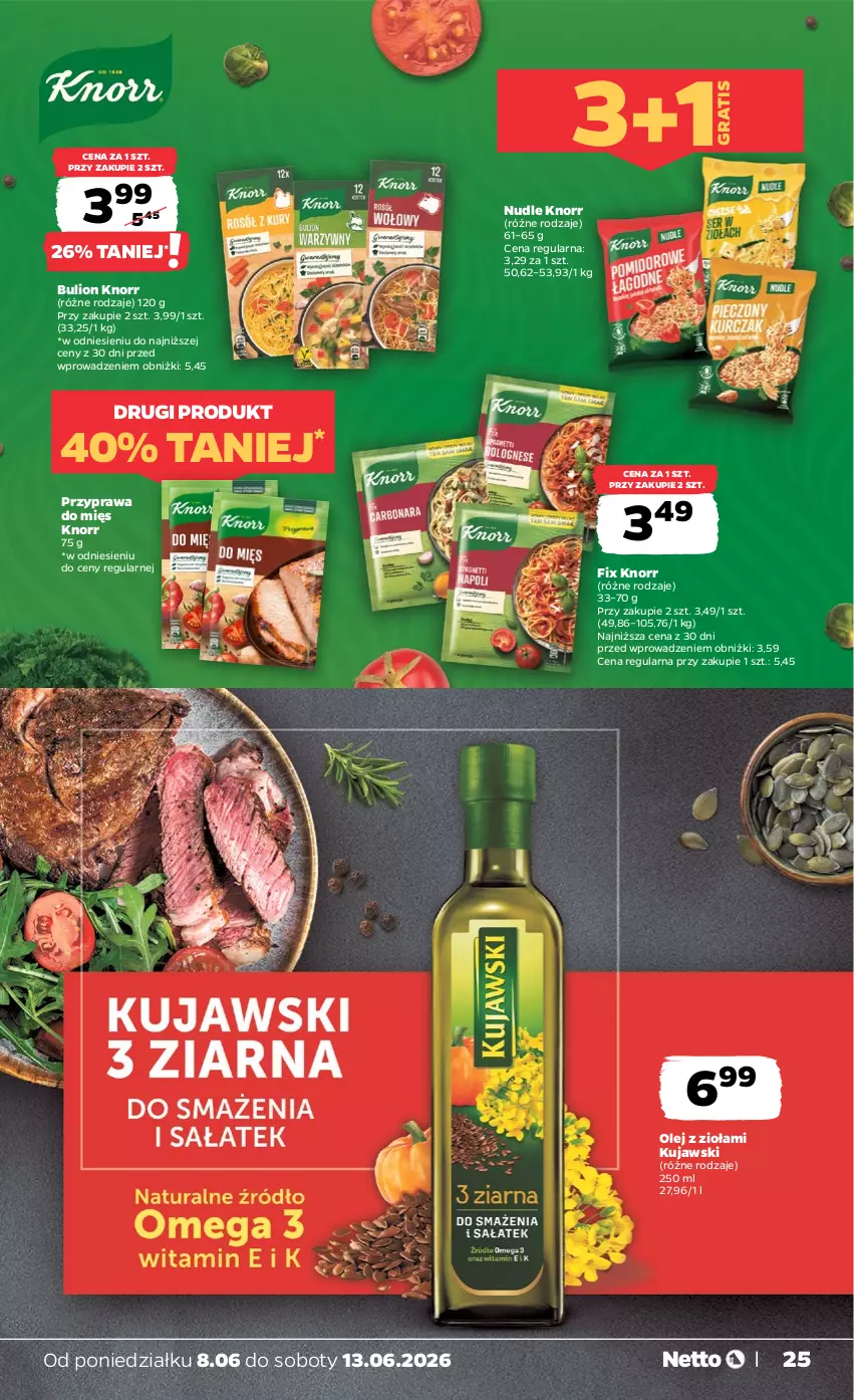Gazetka promocyjna Netto - Od Poniedziałku - ważna 08.06 do 13.06.2026 - strona 25 - produkty: Bulion, Gra, Knorr, Kujawski, Lion, Olej