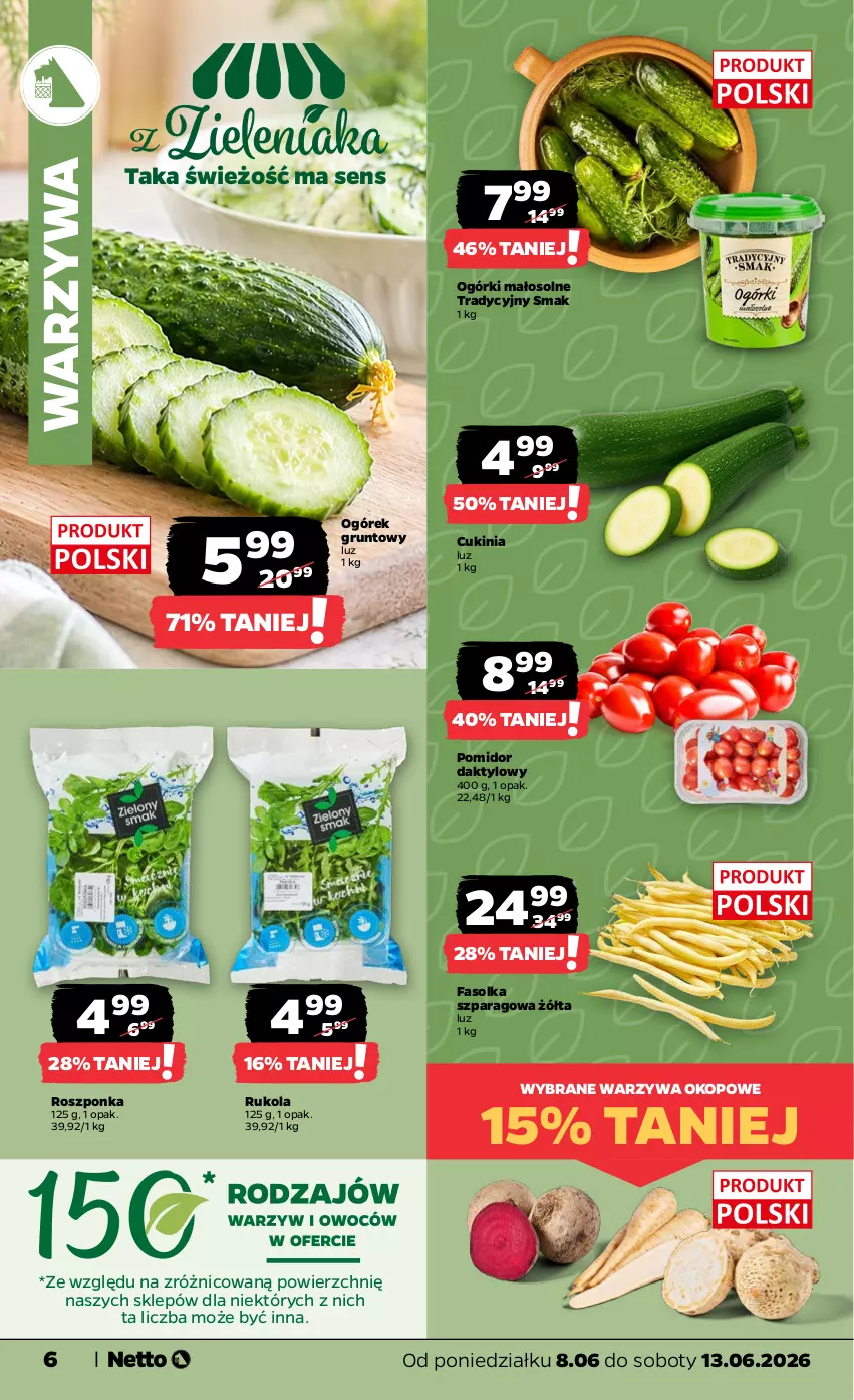 Gazetka promocyjna Netto - Od Poniedziałku - ważna 08.06 do 13.06.2026 - strona 6 - produkty: Fa, Grunt, Ogórek, Roszponka, Rukola, Warzywa