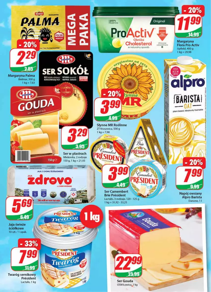 Gazetka promocyjna Dino - Gazetka - ważna 03.11 do 09.11.2021 - strona 12 - produkty: Alpro, Brie, Camembert, Flora, Gin, Gouda, Jaja, Margaryna, Napój, Palma, Ser, Słynne, Słynne MR Roślinne, Twaróg