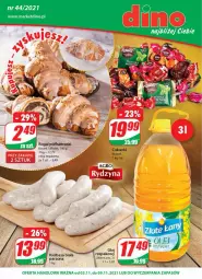 Gazetka promocyjna Dino - Gazetka - Gazetka - ważna od 09.11 do 09.11.2021 - strona 1 - produkty: JBL, Cukier, Wawel, Kiełbasa biała, Cukierki, Olej, Kiełbasa