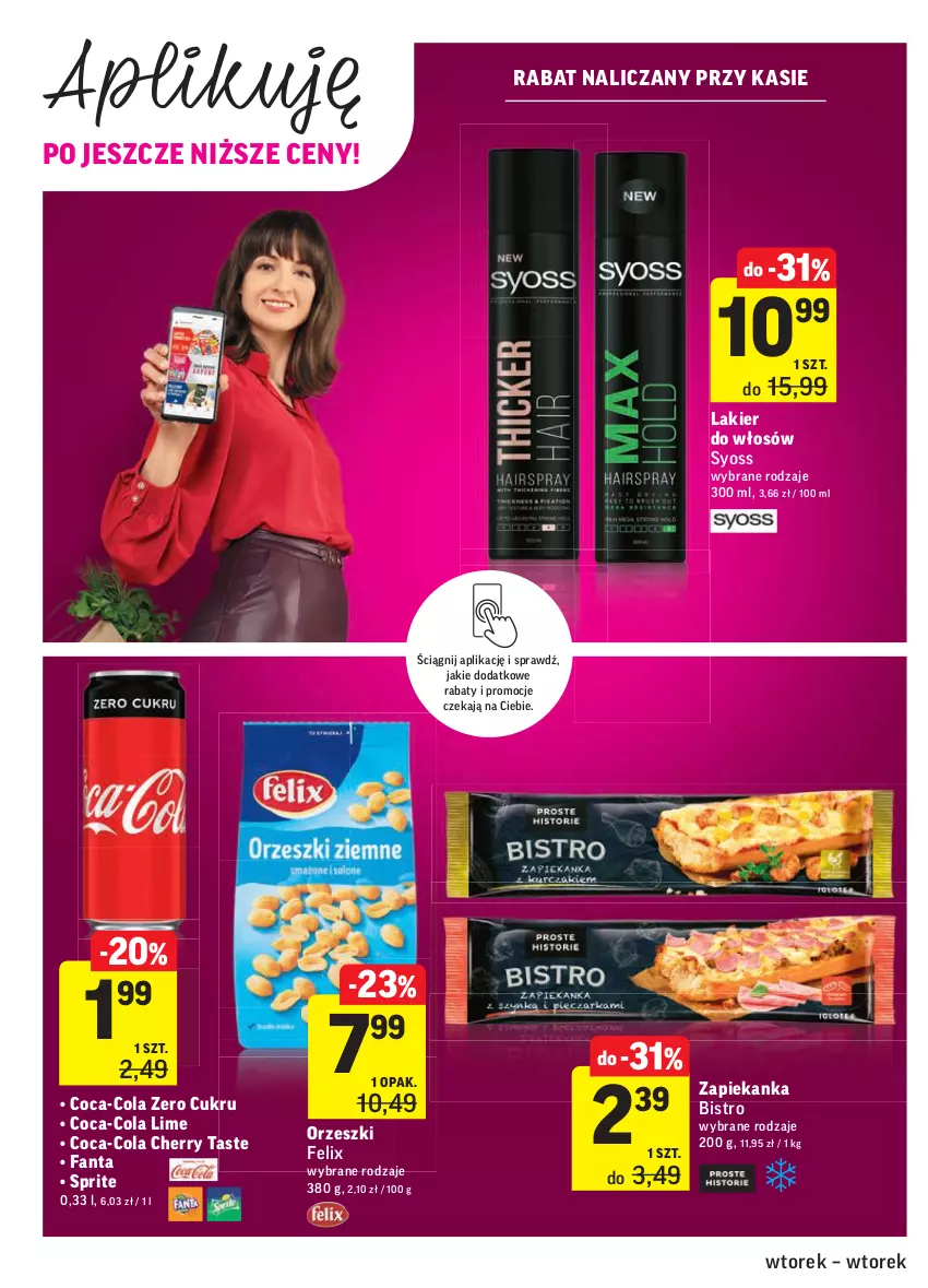 Gazetka promocyjna Intermarche - Grill majowy - ważna 27.04 do 04.05.2021 - strona 24 - produkty: Coca-Cola, Fa, Fanta, Felix, Lakier, Lakier do włosów, Orzeszki, Sprite, Syoss, Zapiekanka