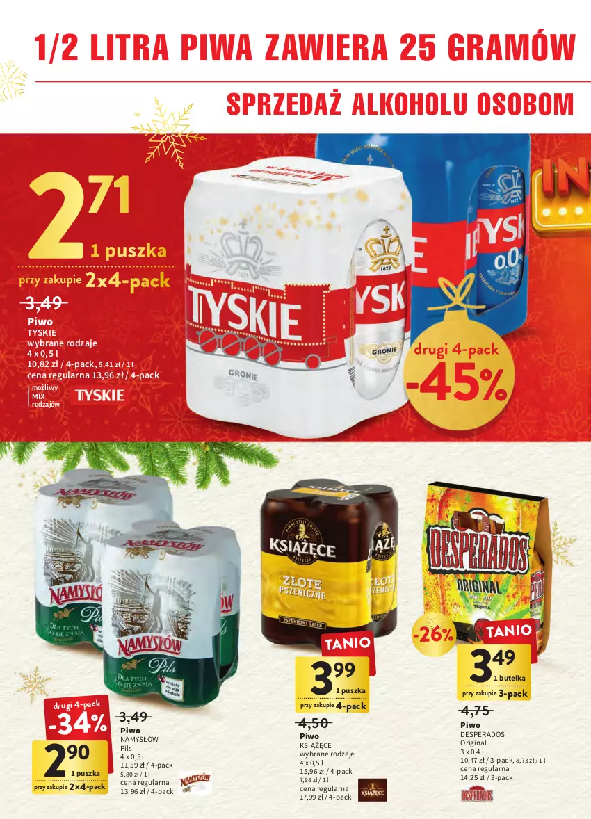 Gazetka promocyjna Intermarche - Gazetka Intermarche - ważna 20.12 do 24.12.2022 - strona 40 - produkty: Desperados, Gin, Gra, Książęce, Namysłów, Piwa, Piwo, Tyskie