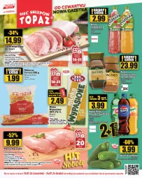 Gazetka promocyjna Topaz - Gazetka - Gazetka - ważna od 24.07 do 24.07.2024 - strona 1 - produkty: Kurczak, Makaron, Top, 7up, Mirinda, Mlekovita, Pepsi, Schab wieprzowy, Waga, Napój, Mleko