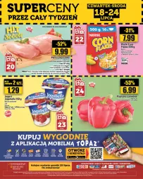 Gazetka promocyjna Topaz - Gazetka - Gazetka - ważna od 24.07 do 24.07.2024 - strona 28 - produkty: Kurczak, Corn flakes, Top, Telefon, Zott, Bell, Jogurt, Papryka czerwona, Papryka, Schab wieprzowy, Bella, Waga, Jogobella, Olej, Mobil