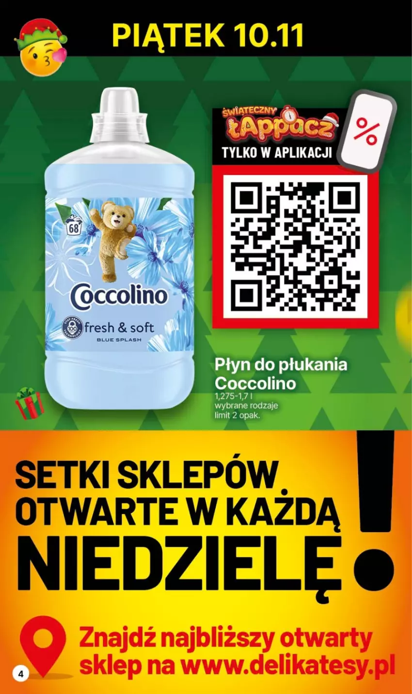 Gazetka promocyjna Delikatesy Centrum - Gazetka DC44 czw-sr - ważna 09.11 do 15.11.2023 - strona 4 - produkty: Coccolino, Płyn do płukania