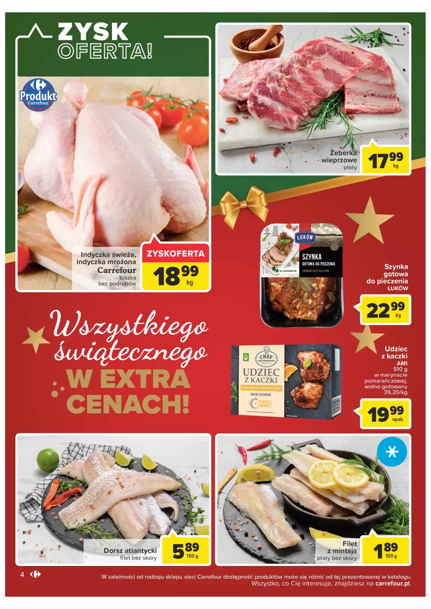 Gazetka promocyjna Carrefour - Gazetka Carrefour - ważna 19.12 do 24.12.2022 - strona 4 - produkty: Dorsz, Mintaj, Tusz