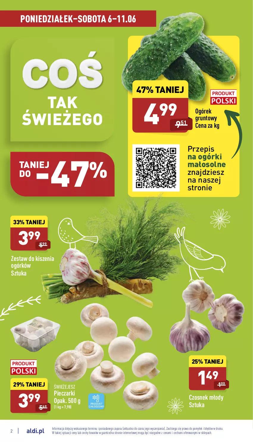 Gazetka promocyjna Aldi - Pełny katalog - ważna 06.06 do 11.06.2022 - strona 2 - produkty: Czosnek, Grunt, Ogórek, Piec