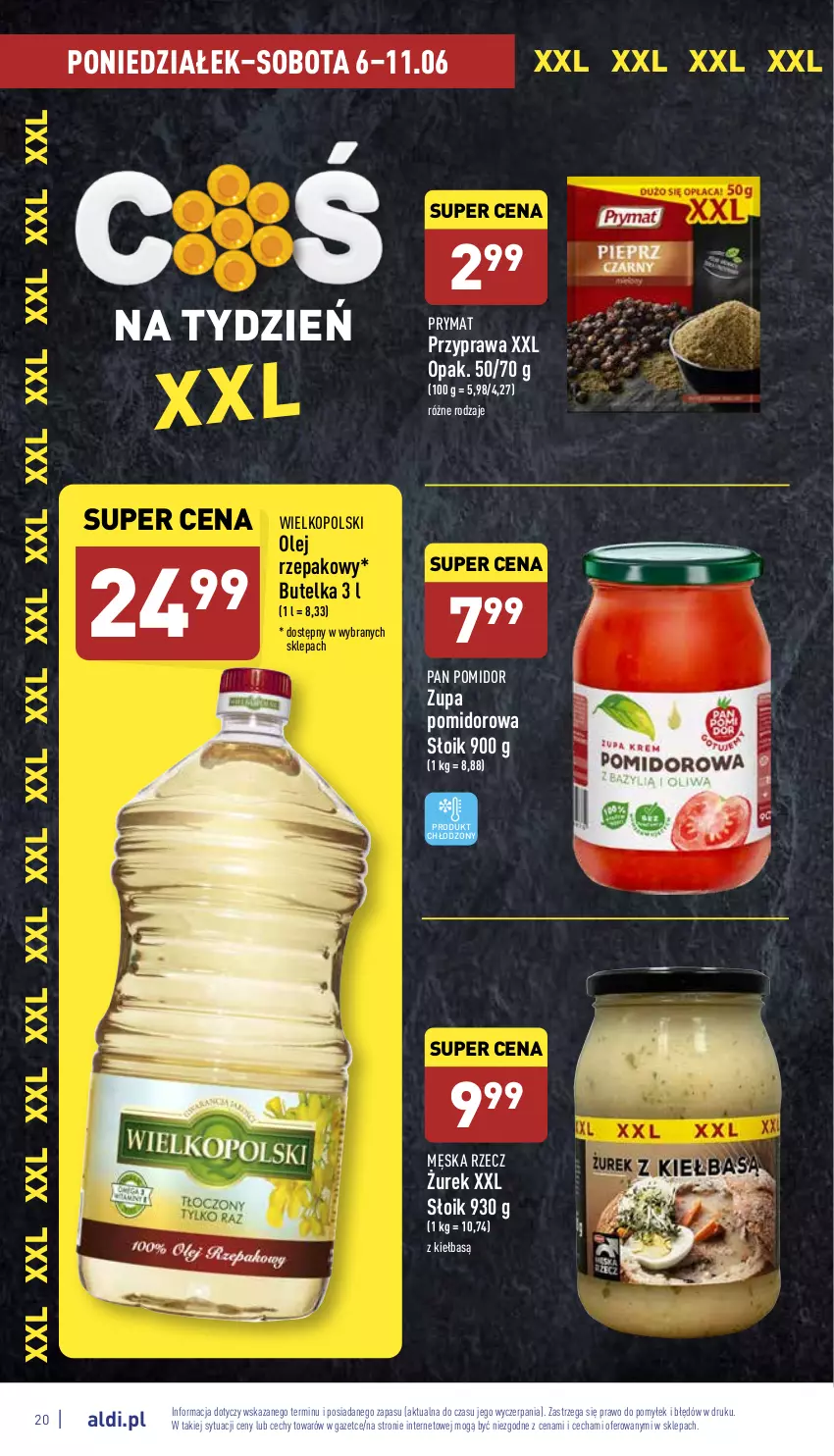 Gazetka promocyjna Aldi - Pełny katalog - ważna 06.06 do 11.06.2022 - strona 20 - produkty: Olej, Olej rzepakowy, Prymat, Zupa, Zupa pomidorowa