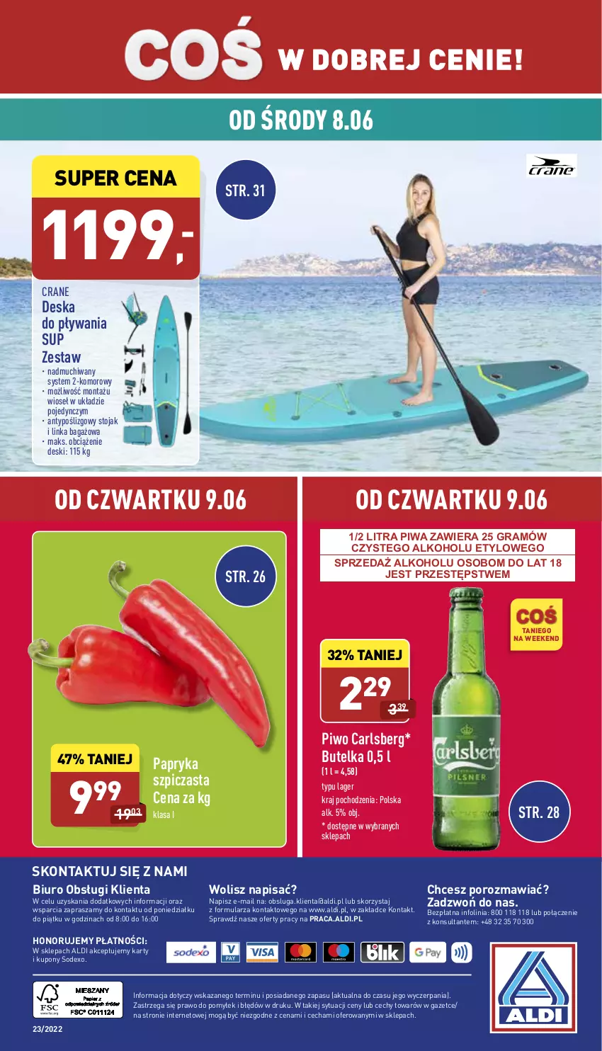 Gazetka promocyjna Aldi - Pełny katalog - ważna 06.06 do 11.06.2022 - strona 40 - produkty: Biuro, Carlsberg, Gra, Inka, O nas, Papryka, Piwa, Piwo, Por, Stojak, Szpic