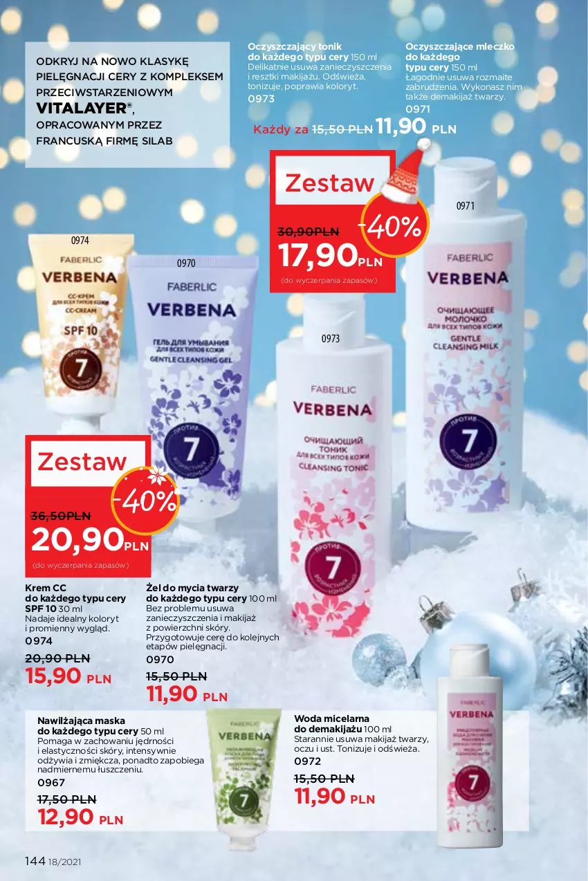 Gazetka promocyjna Faberlic - Gazetka - ważna 06.12 do 26.12.2021 - strona 144 - produkty: Makijaż, Maska, Mleczko, Olej, Tonik, Woda, Woda micelarna