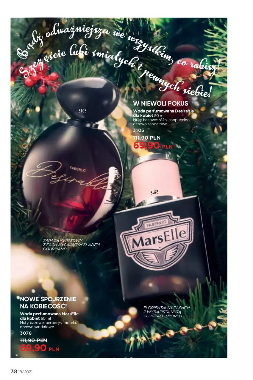 Gazetka promocyjna Faberlic - Gazetka - ważna 06.12 do 26.12.2021 - strona 38 - produkty: Cappuccino, Mars, Morela, Nuty, Perfum, Róża, Sandał, Woda, Woda perfumowana