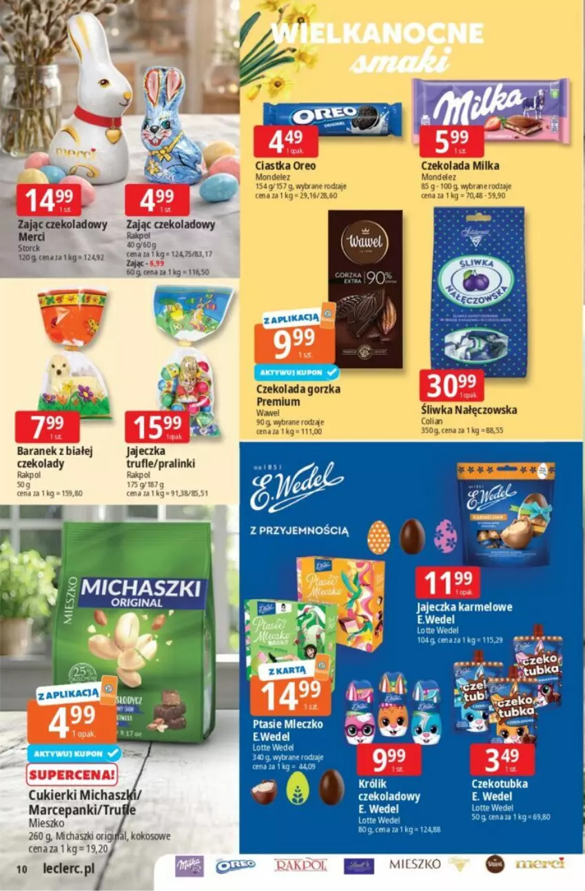 Gazetka promocyjna E Leclerc - ważna 26.03 do 04.04.2026 - strona 34 - produkty: Ciastka, Czekolada, Czekolada gorzka, E. Wedel, Gin, Królik, Merci, Milka, Mleczko, Oreo, Ptasie mleczko, Wawel