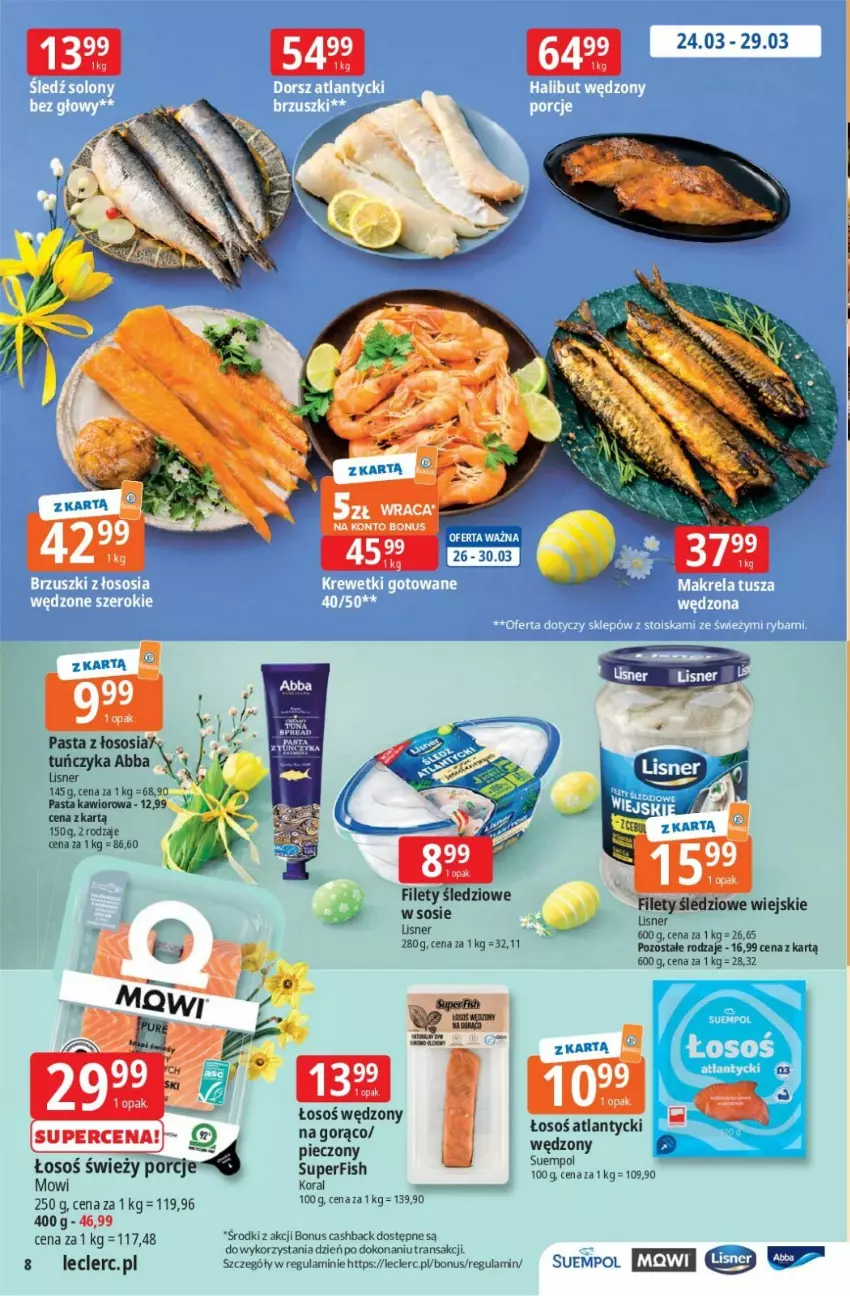 Gazetka promocyjna E Leclerc - ważna 26.03 do 04.04.2026 - strona 8 - produkty: Kawior, Lisner, Piec, Sos, Suempol, Tran, Tuńczyk